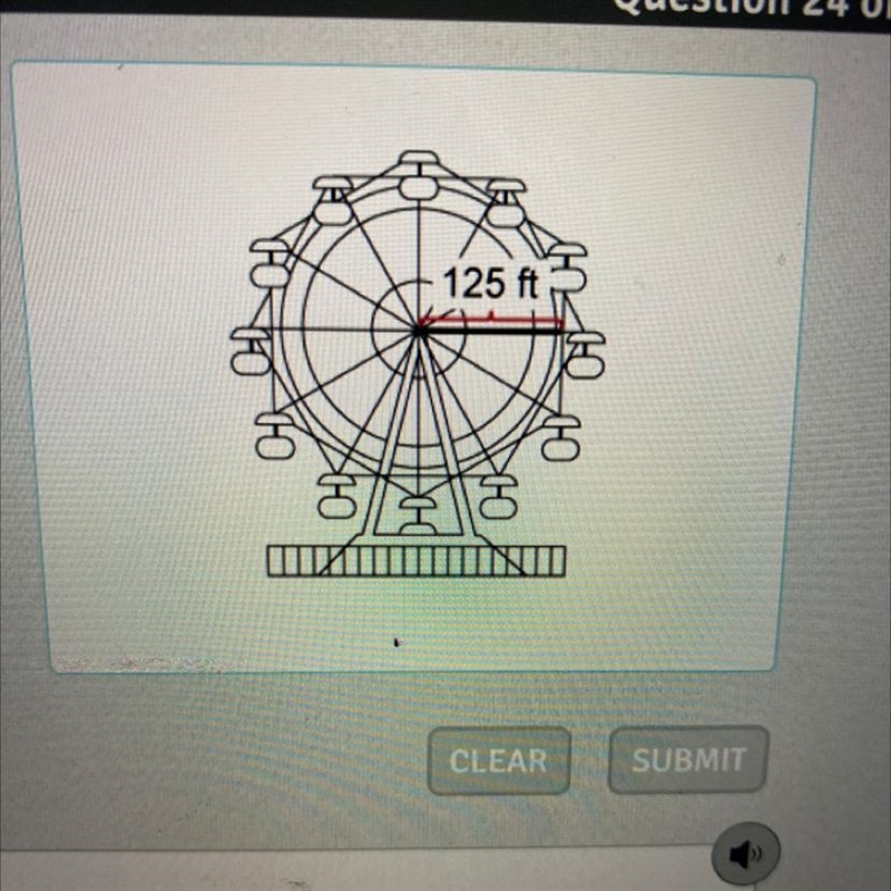 The radius of the Ferris wheel is shown. Which is the circumference of the Ferris-example-1