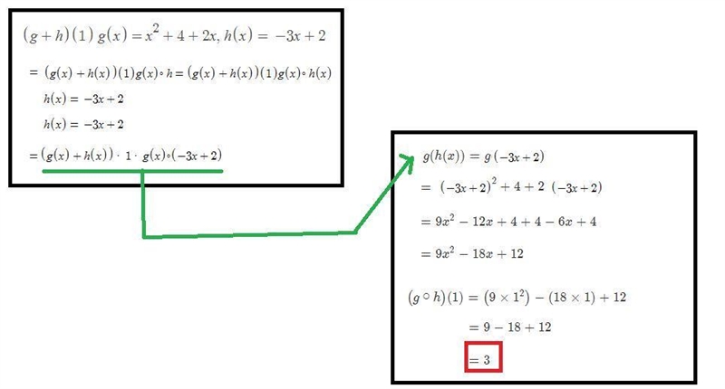 Given the function below (g+h)(1) g(x)=x^2+4+2x h(x)=-3x+2-example-1