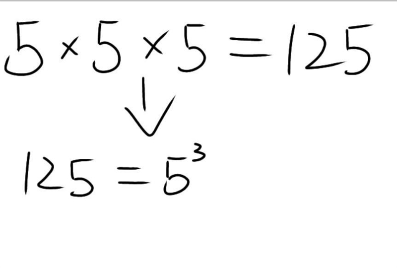 How do i write 125 as a repeated multiplication of 5s-example-1