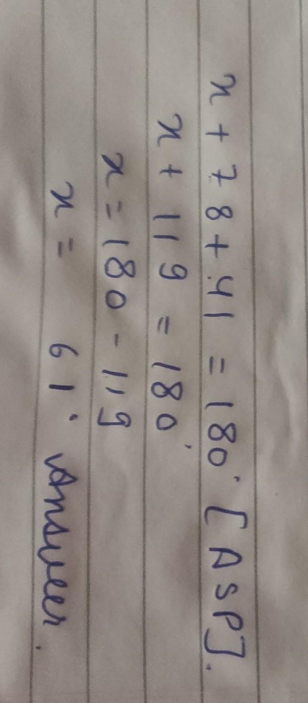 Find the value of x: A. X = 41.0 B. X = 122.0 C. X = 61.0 D. X = 120.5-example-1