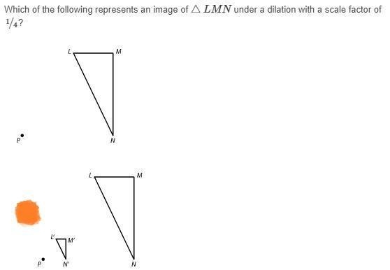 Which of the following represents an image of △LMN under a dilation with a scale factor-example-1