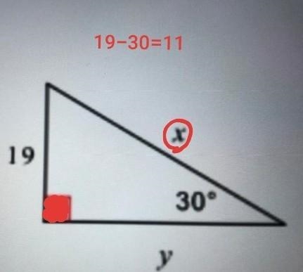 Find x and y . Leave the answers in radical form !! Help needed !!-example-1