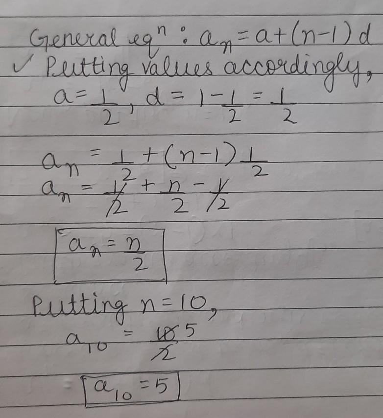 Write an equation for the nth term of the arithmetic seqeuence. Then find a10 Need-example-1