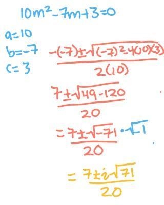 Solve using the quadratic formula. Show all work. Write each solution in simplest-example-1