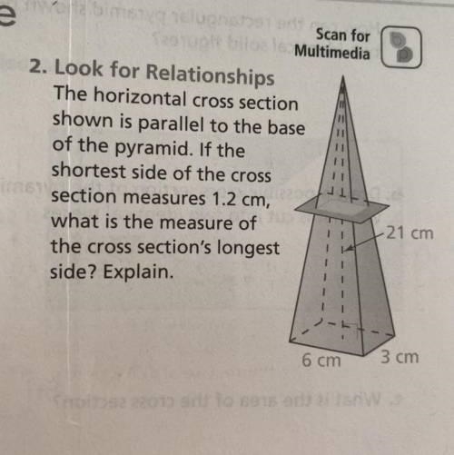 The horizontal cross section shown is a parallel to the base of the pyramid is the-example-1