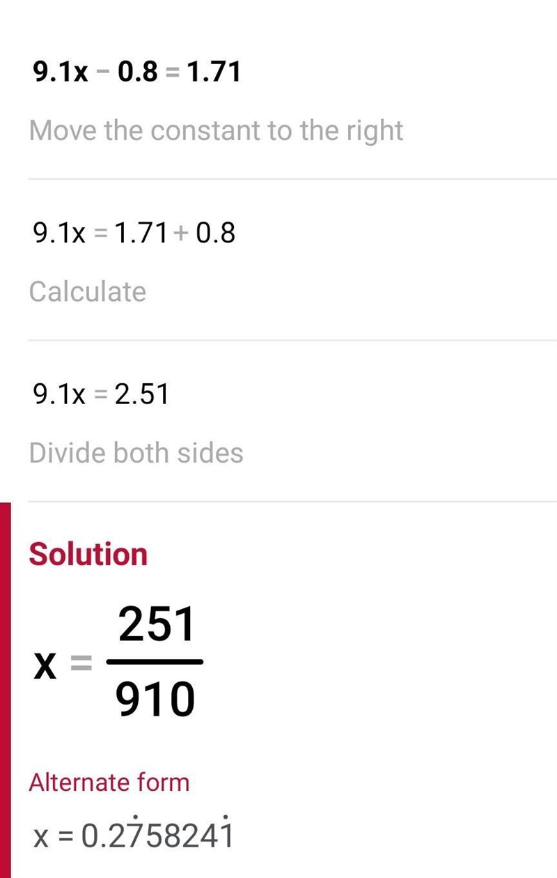 What’s the answer to ​9.1x−0.8=−1.71-example-1