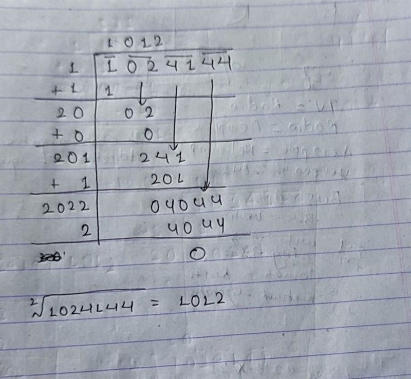 Find the square root of 1024144 by division method. Quality answers please... ​-example-1