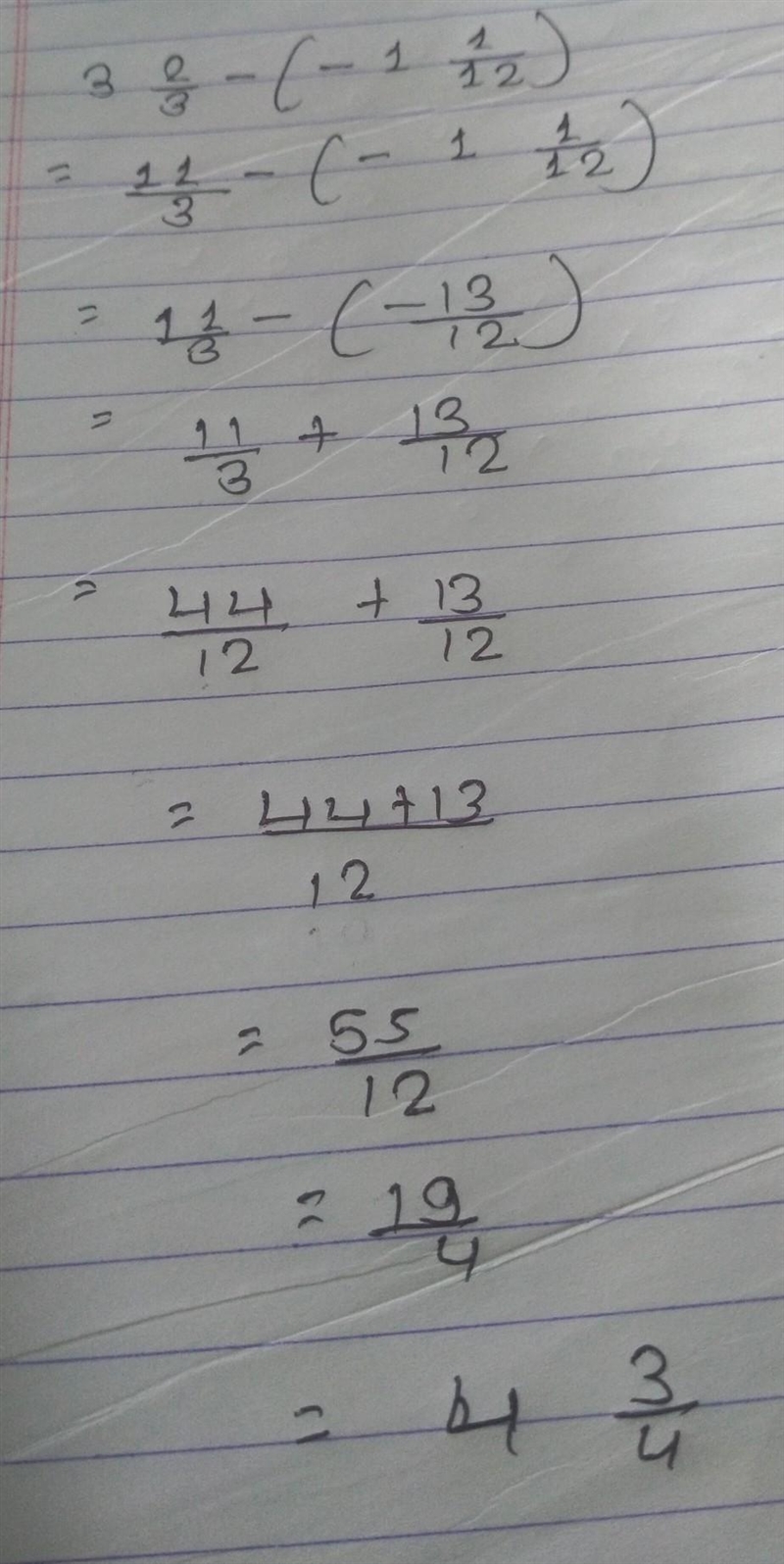 3 2/3 - (-1 1/12) = ? please help<3-example-1