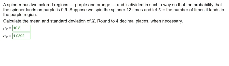 A spinner has two colored regions — purple and orange — and is divided in such a way-example-1