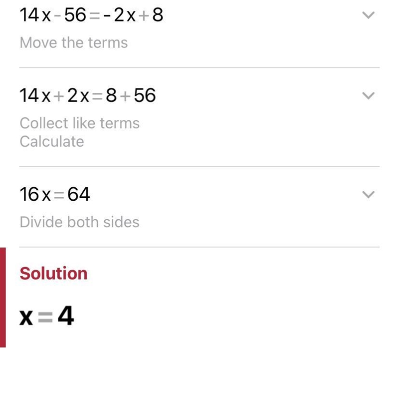 7(2x - 8) = -2x + 8 ​-example-1