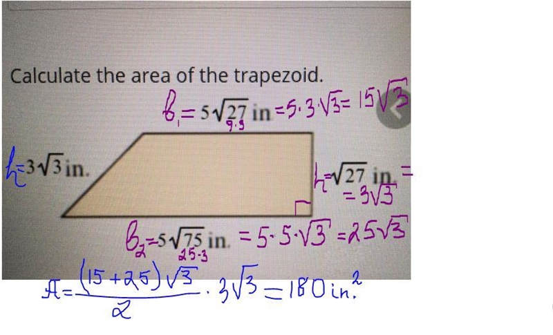 Help.Calculate the area of the trapezoid-example-1