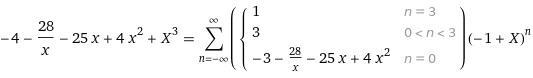 Divide this equation and show your work.(QUICKLY) X^3+4x^2-25x-28/x-4-example-1