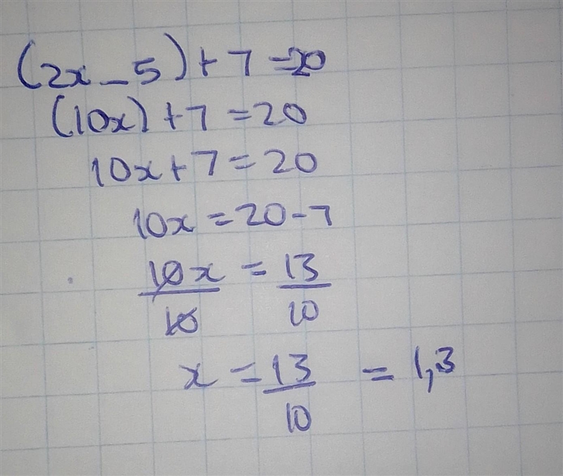 Find the value of x in |2x_5|+7=20​-example-1