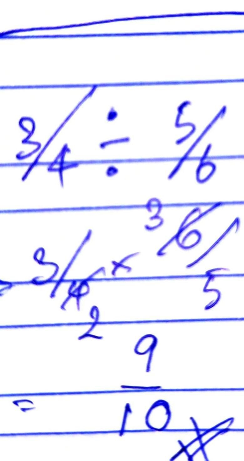 Find the quotient of 3/4 and 5/6-example-1