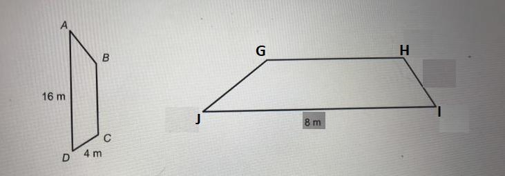 CARD I: Trapezoid ABCD is similar to trape GHIJ. What is the length of HI?-example-1