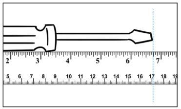 Measure the screwdriver's length to the nearest tenth of a centimeter. Express the-example-1