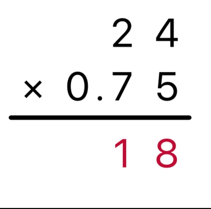 What is the length of cloth needed to make 24 shirts if each shirt is made from .75 yards-example-1