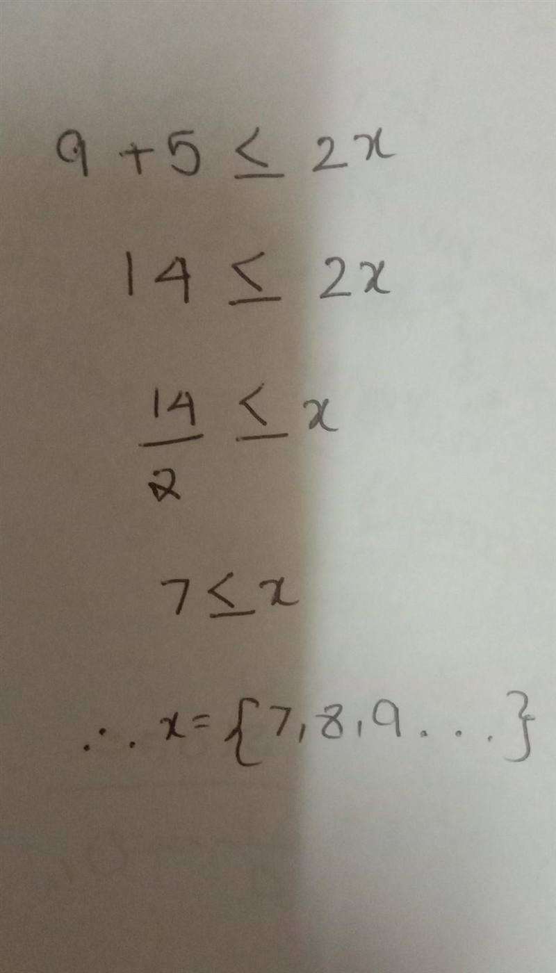 9-2x ≤-5 show work please i need this for hw thankss-example-1