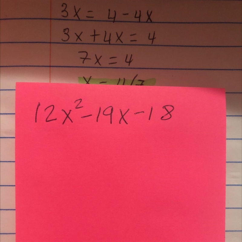 How to solve (3x+2) (4x-9)-example-1