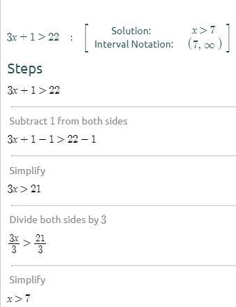 I need help with 3x + 1 >_ 22=-example-1