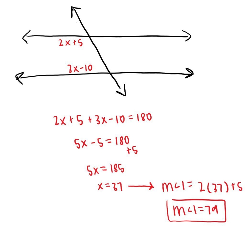 What is the measure of 1? A. 15 B. 35 С. 37 D. 79-example-1