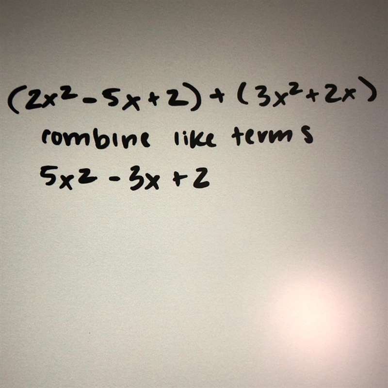 Find the sum of 2x² – 5x + 2 and 3x² + 2x.-example-1