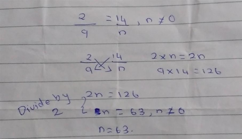 Find the n 2/9= 14/ n-example-1