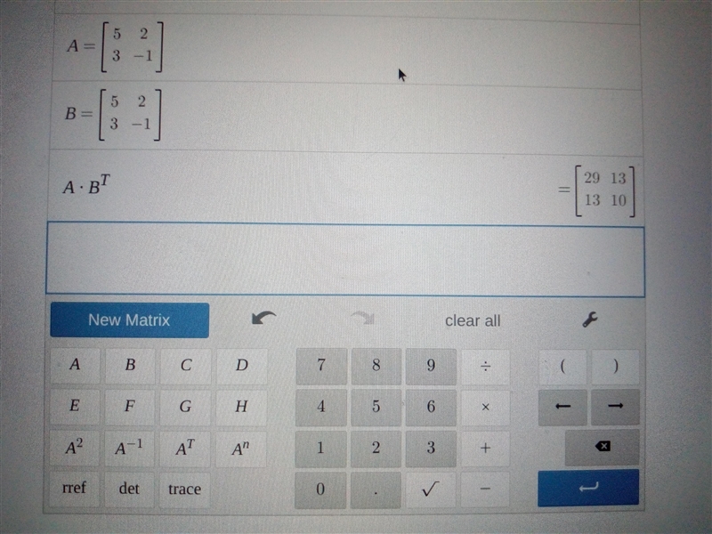 Matrix Math! Find the Product AxA^T A B C D-example-1