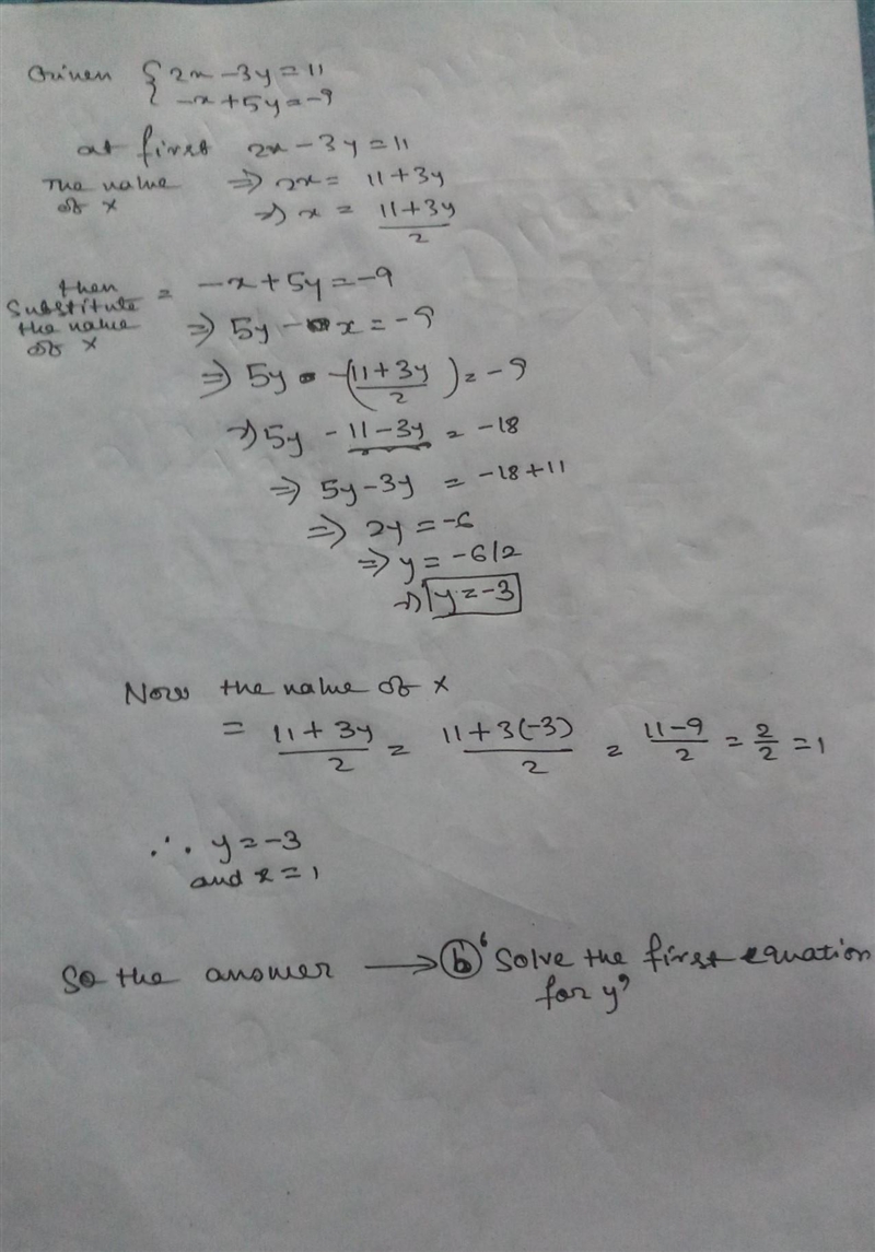 What is the first step in solving the linear system? Help please-example-1