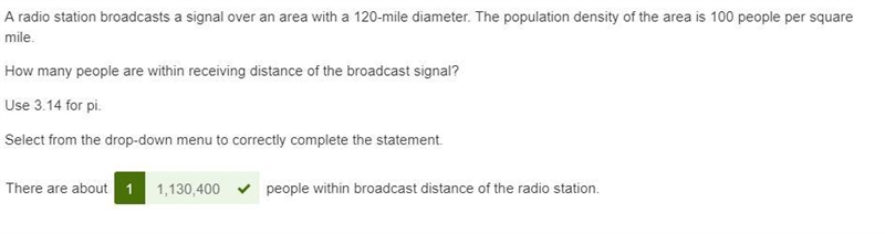 A radio station broadcasts a signal over an area with a 120-mile diameter. The population-example-1