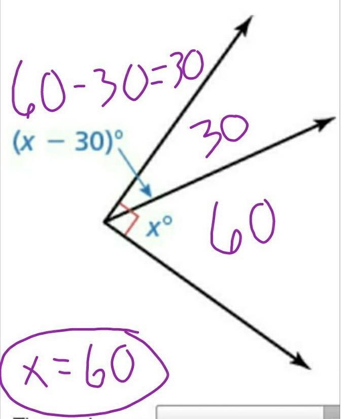 Find the value of x. Then tell whether the angles are complementary or supplementary-example-1