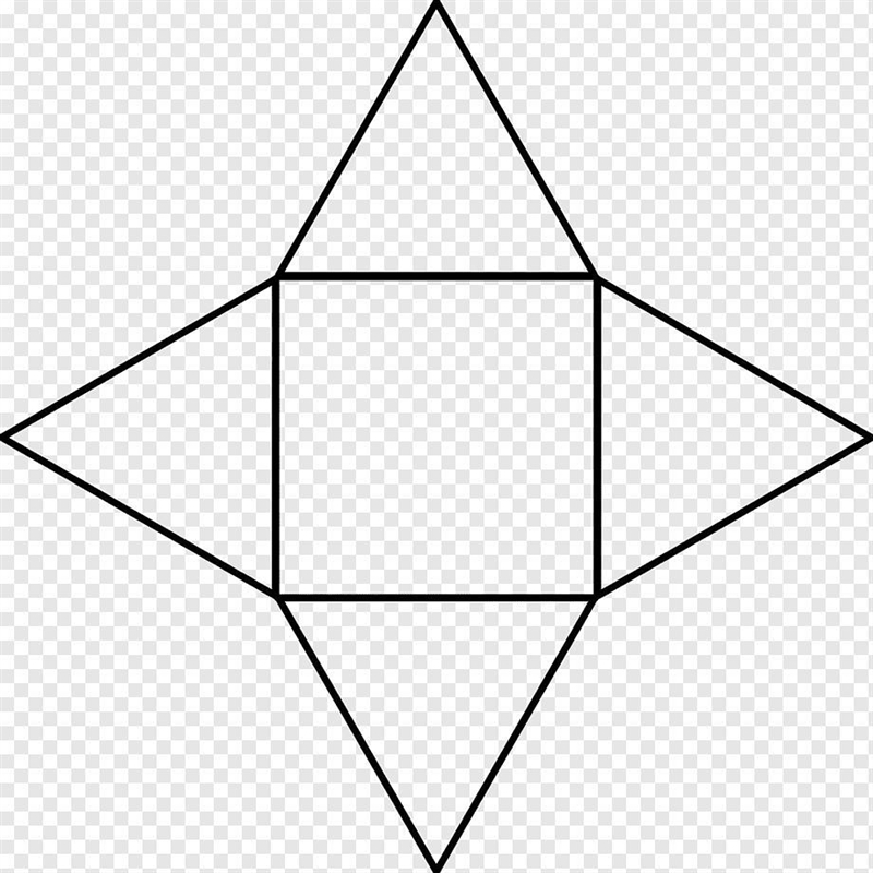 Which lists all of the shapes that are in a two-dimensional net of a square pyramid-example-1