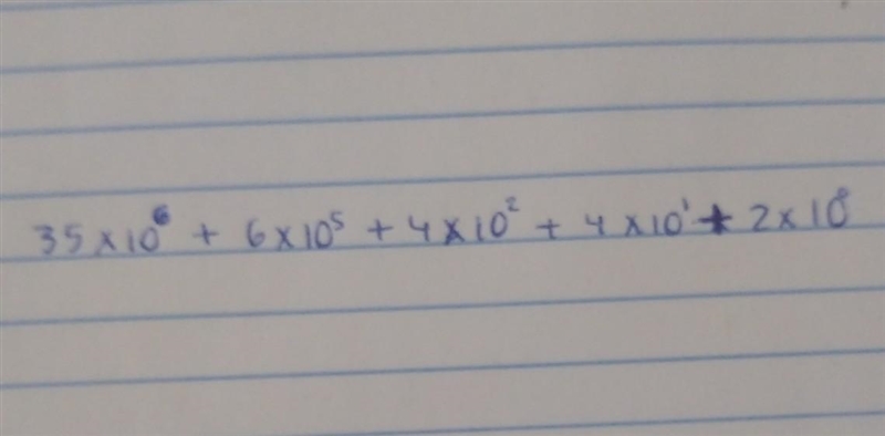 What is 35,000,000+600,000+400+40+2 in standard form?-example-1