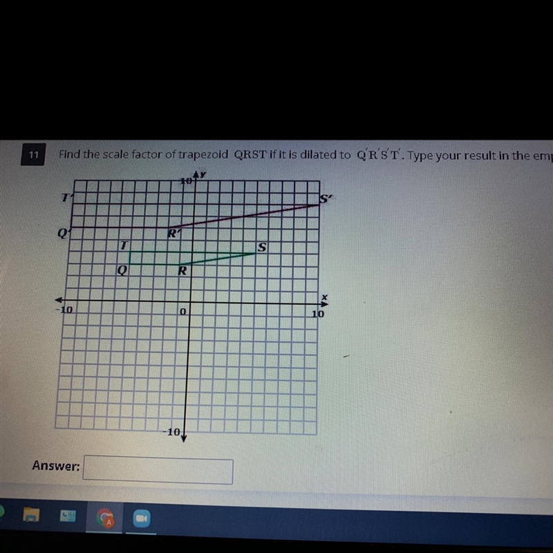 Find the scale factor of trapezoid \mathrm{Q}\mathrm{R}\mathrm{S}\mathrm{T}QRST if-example-1