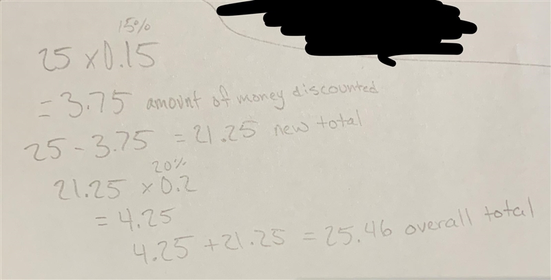 Kiran’s mother gets a restaurant bill for $25. She has a coupon for 15% off. After-example-1