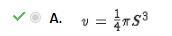 The diameter and height of this cylinder are equal to the side length, s, of the cube-example-1