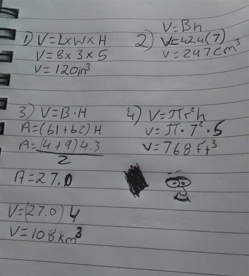 Find the answers for 1-4 volume geometry-example-1