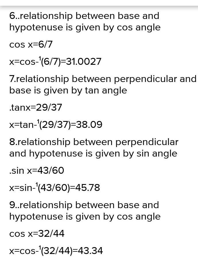 finding angle measures with trig. Find the missing angle measures. Round to the nearest-example-3