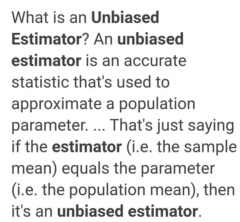 How is the unbiasness of estimators defined? Use correct vocabulary. Don't answer-example-1