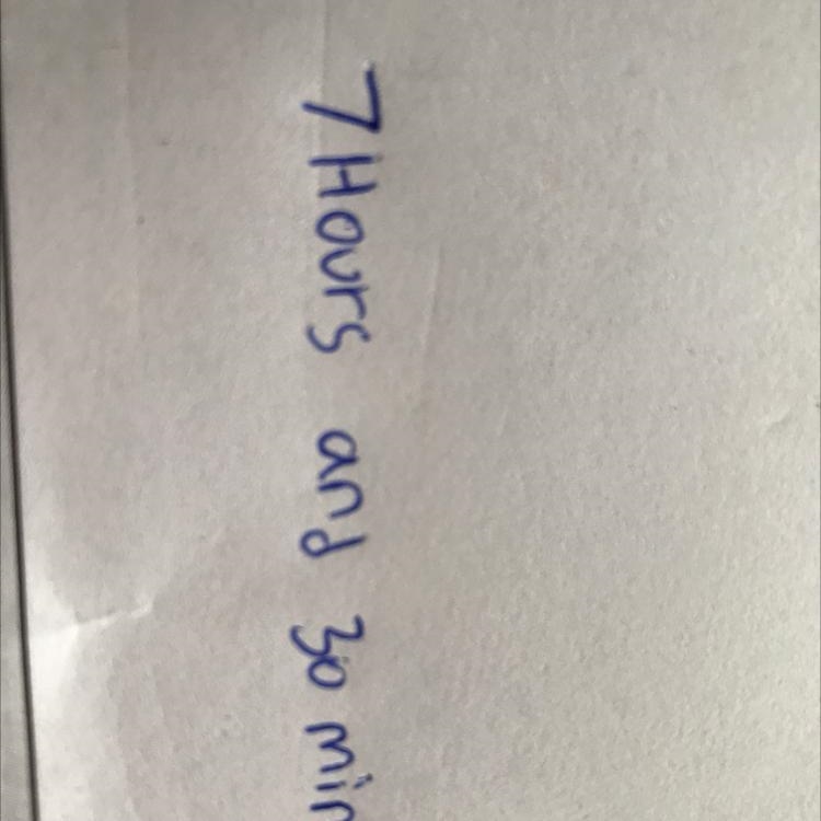 Megan slept for 7.5 hours. What is this in hours and minutes?-example-1