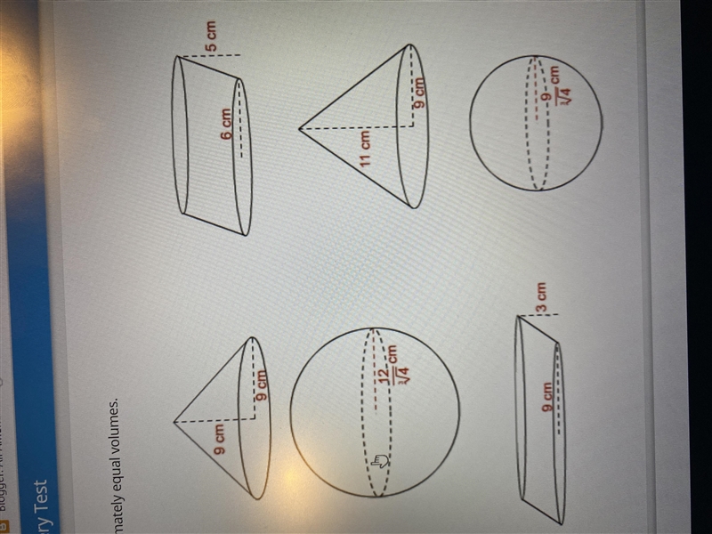 Select the correct figures. Choose the solids with approximately equal volumes.-example-1