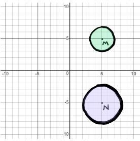 Which sequences of transformations will map circle M onto circle N?-example-1