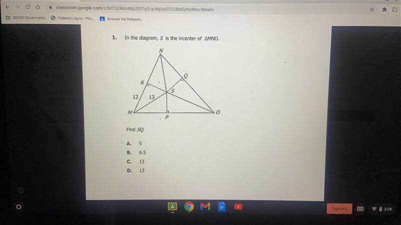 In triangle AEC, G is the centroid. If EG= 6, find GB-example-1