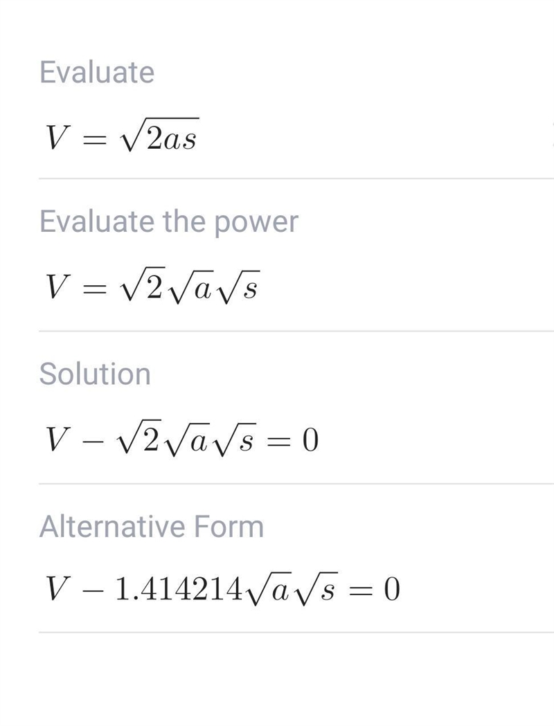 Solve equation for a. ___ v = √2as-example-1