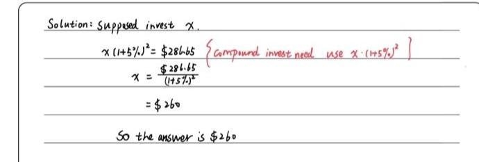 Chris invested some money at a rate of 5% per year compound interest. After 2 years-example-1