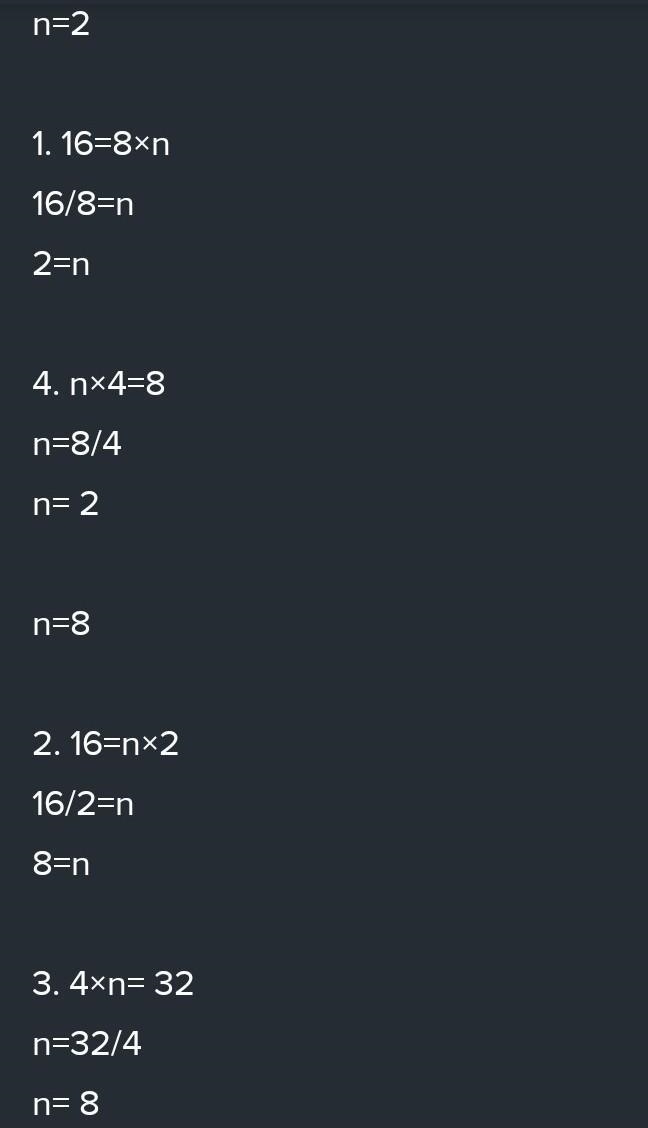 Drag each equation to the value of the n that makes it true​-example-1