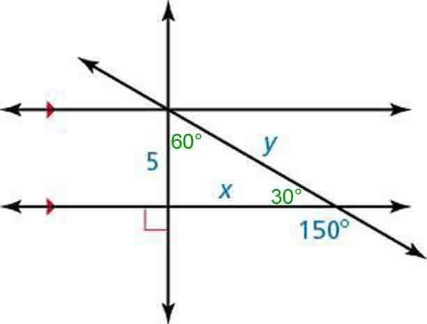 Find the values of x and y, write your answer in simplest form.-example-1