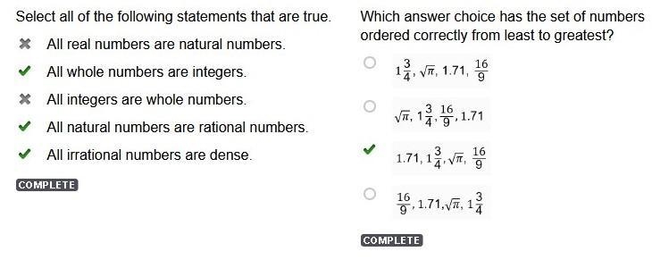 Select all of the following statements that are true. All real numbers are natural-example-1