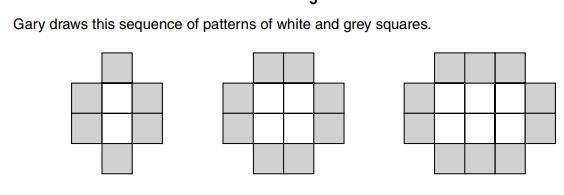 Gary draws this sequence of patterns of white and grey squares. The sequence is continued-example-1