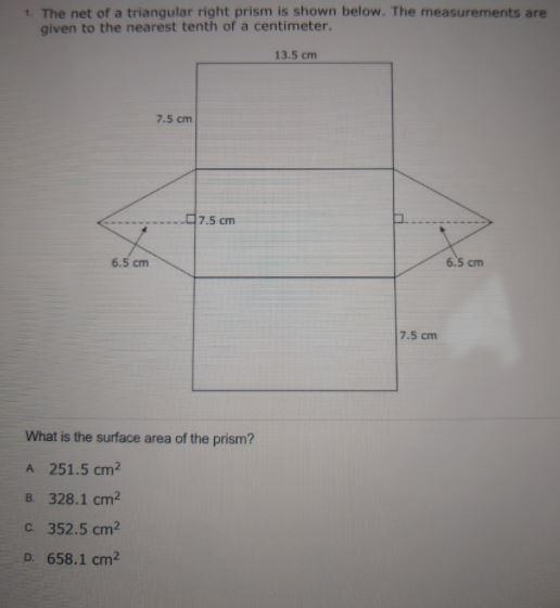 The net of a right rectangular prism is shown below. The measurements are given to-example-1